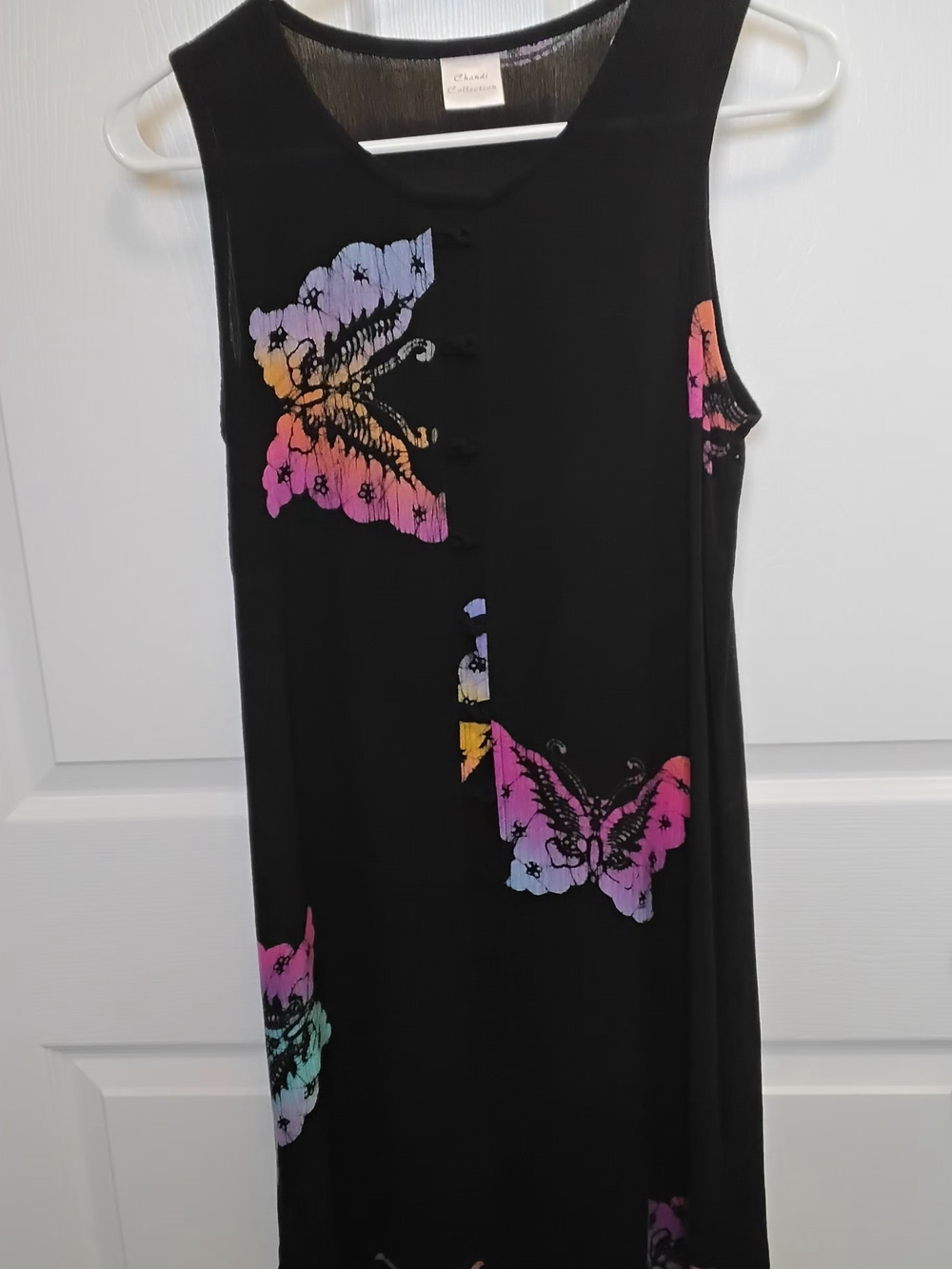 *Closet Clearout $9.00*Chandi Black‎ Dress with Colorful Butterflies Accent